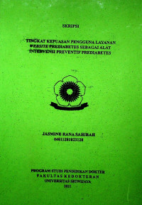 TINGKAT KEPUASAN PENGGUNA LAYANAN WEBSITE PREDIABETES SEBAGAI ALAT INTERVENSI PREVENTIF PREDIABETES