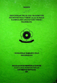 IDENTIFIKASI TELUR SOIL TRANSMITTED HELMINTHS PADA TUBUH LALAT DI PASAR KAMBOJA KECAMATAN ILIR TIMUR I PALEMBANG