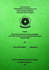 PRA RANCANGAN PABRIK PEMBUATAN HIDROGEN SIANIDA DENGAN PROSES ANDRUSSOW KAPASITAS 18.200 TON/TAHUN