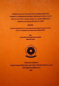 FORMULASI DAN UJI AKTIVITAS ANTIBAKTERI GEL PEMBAWA SUBMIKROPARTIKEL EKSTRAK ETANOL DAUN UBI JALAR UNGU (IPOMOEA BATATAS (L.) LAMK) TERHADAP STAPHYLOCOCCUS AUREUS SECARA IN VITRO