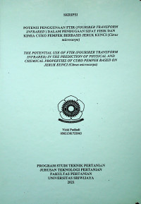 POTENSI PENGGUNAAN FTIR (FOURIRER TRANSFORM INFRARED ) DALAM PENDUGAAN SIFAT FISIK DAN KIMIA CUKO PEMPEK BERBASIS JERUK KUNCI (CITRUS MICROCARPA)