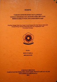 VARIASI GENETIK DUKU DAN LANGSAT (Lansium domesticum Corr.) DI SUMATERA SELATAN BERDASARKAN PADA DNA BARCODING matK