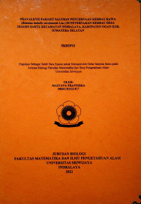 PRAVALENSI PARASIT SALURAN PENCERNAAN KERBAU RAWA (BUBALUS BUBALIS CARABANESIS LIN.) DI PETERNAKAN KERBAU DESA SEJARO SAKTI, KECAMATAN INDARALAYA KABUPATEN OGAN ILIR, SUMATERA SELATAN.