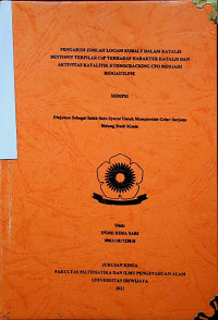 PENGARUH JUMLAH LOGAM KOBALT DALAM KATALIS BENTONIT TERPILAR CoP TERHADAP KARAKTER KATALIS DAN AKTIVITAS KATALITIK HYDROCRACKING CPO MENJADI BIOGASOLINE