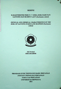 KARAKTERISTIK FISIK DAN KIMIA BOBA DARI PATI GANYONG DAN RUMPUT LAUT (EUCHEUMA COTTONI)