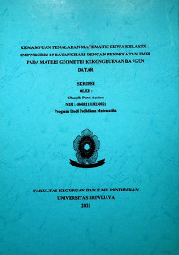 KEMAMPUAN PENALARAN MATEMATIS SISWA KELAS IX-1 SMP NEGERI 19 BATANGHARI DENGAN PENDEKATAN PMRI PADA MATERI GEOMETRI KEKONGRUENAN BANGUN DATAR