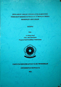 PENGARUH VARIASI TEMPERATUR HARDENING TERHADAP KEKERASAN BAJA ST 37 DENGAN MEDIA PENDINGIN AIR GARAM