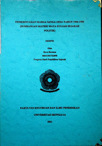 PEMERINTAHAN MARGA SANGA DESA TAHUN 1906-1950 (SUMBANGAN MATERI MATA KULIAH SEJARAH POLITIK)