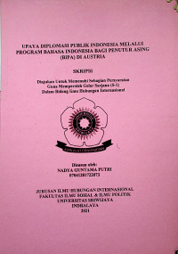 UPAYA DIPLOMASI PUBLIK INDONESIA MELALUI PROGRAM BAHASA INDONESIA BAGI PENUTUR ASING (BIPA) DI AUSTRIA