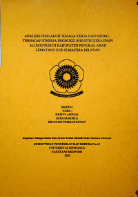 ANALISIS PENGARUH TENAGA KERJA DAN MODAL TERHADAP KINERJA PRODUKSI INDUSTRI KERAJINAN ALUMUNIUM DI KABUPATEN PENUKAL ABAB LEMATANG ILIR SUMATERA SELATAN