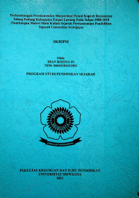 PERKEMBANGAN PEREKONOMIAN MASYARAKAT PETANI KOPI DI KECAMATAN TALANG PADANG KABUPATEN EMPAT LAWANG PADA TAHUN 2008-2018 (SUMBANGAN MATERI MATA KULIAH SEJARAH PEREKONOMIAN PENDIDIKAN SEJARAH UNIVERSITAS SRIWIJAYA)