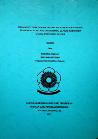 PERANAN PT. TANJUNGENIM LESTARI PULP AND PAPER DI BIDANG PENDIDIKAN DI KECAMATAN RAMBANG DANGKU KABUPATEN MUARA ENIM TAHUN 2012-2018