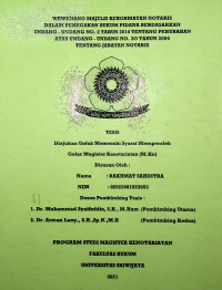 WEWENANG MAJELIS KEHORMATAN NOTARIS DALAM PENEGAKAN HUKUM PIDANA BERDASARKAN UNDANG - UNDANG NO. 2 TAHUN 2014 TENTANG PERUBAHAN ATAS UNDANG - UNDANG NO. 3O TAHUN 2004 TENTANG JABATAN NOTARIS