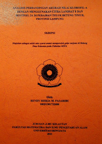 ANALISIS PERBANDINGAN AKURASI NILAI KLOROFIL-A DENGAN MENGGUNAKAN CITRA LANDSAT 8 DAN SENTINEL 2A DI PERAIRAN TELUK BETUNG TIMUR, PROVINSI LAMPUNG.