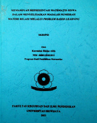 KEMAMPUAN REPRESENTASI MATEMATIS SISWA DALAM MENYELESAIKAN MASALAH NUMERASI MATERI RELASI MELALUI PROBLEM BASED LEARNING