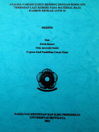 ANALISA VARIASI SUDUT BENDING DENGAN H2SO4 10% TERHADAP LAJU KOROSI PADA MATERIAL BAJA KARBON RENDAH ASTM 36