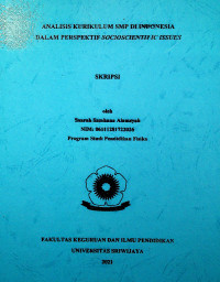 ANALISIS KURIKULUM SMP DI INDONESIA DALAM PERSPEKTIF SOCIO-SCIENTIFIC ISSUE