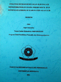STRATEGI RUMAH BUMN OGAN ILIR DALAM MENGEMBANGKAN USAHA MIKRO KECIL DAN MENENGAH (UMKM) DI KABUPATEN OGAN ILIR