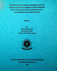 REPRESENTASI 3D JARINGAN EPIDERMIS DAN TIPE STOMATA DAUN PADA BEBERAPA JENIS TUMBUHAN SUKU APOCYNACEAE SERTA SUMBANGANNYA PADA PEMBELAJARAN BIOLOGI SMA