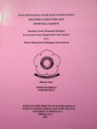 PEACEBUILDING ACEH PASCAPERJANJIAN HELSINKI TAHUN 2005-2020