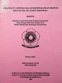STRATEGI PT HINDOLI DALAM MENINGKATKAN EKSPOR MINYAK KELAPA SAWIT INDONESIA