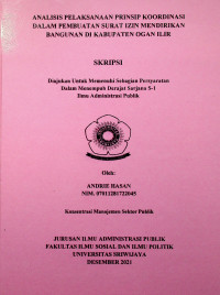 ANALISIS PELAKSANAAN PRINSIP KOORDINASI DALAM PEMBUATAN SURAT IZIN MENDIRIKAN BANGUNAN DI KABUPATEN OGAN ILIR