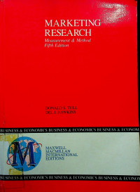 MARKETING RESEARCH: Measurement & Method, Fifth Edition