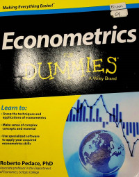 Econometric FOR DUMMIES; a Wiley Brand