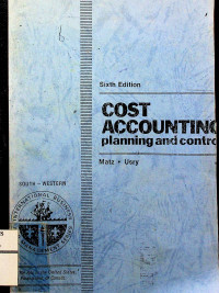 COST ACCOUNTING : planning and control