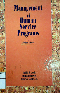 Management of Human Service Programs