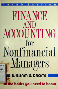 FINANCE AND ACCOUNTING for Nonfinancial managers, THIRD EDITION