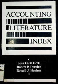 ACCOUNTING LITERATURE INDEX