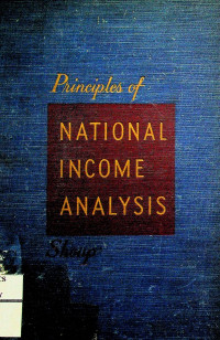 Principles of NATIONAL INCOME ANALYSIS