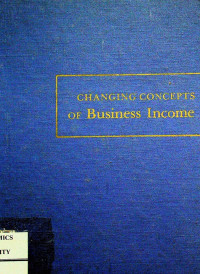 CHANGING CONCEPTS OF BUSINESS INCOME