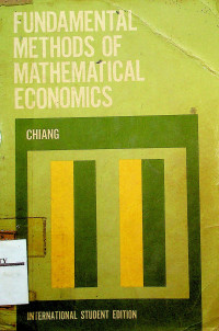 FUNDAMENTAL METHODS OF MATHEMATICAL ECONOMICS