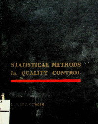 STATISTICAL METHOD in QUALITY CONTROL