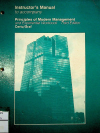 Principles of Modern Management and Experiential Workbook: Instructo's Manual to accompany,Third Edition