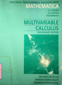 MULTIVARIABLE CALCULUS, PRELIMINARY EDITION