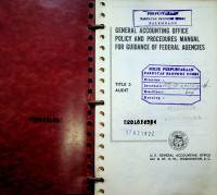 GENERAL ACCOUNTING OFFICE POLICY AND PROCEDURES MANUAL FOR GUIDANCE OF FEDERAL AGENCIES, TITLE 3 AUDIT