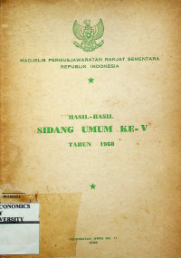 HASIL-HASIL SIDANG UMUM KE-V TAHUN 1968