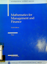 Mathematics for Management and Finance, Sixth Edition