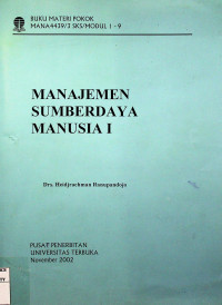 MANAJEMEN SUMBERDAYA MANUSIA I