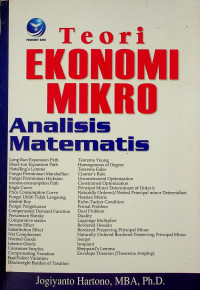 Teori EKONOMI MIKRO, Analisis Matematis