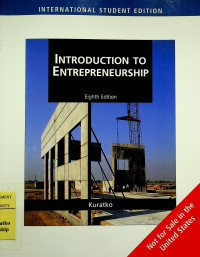 INTRODUCTION TO ENTERPRENEURSHIP, Eighth Edition INTERNATIONAL STUDENT EDITION