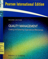 QUALITY MANAGEMENT : Creating and Sustaining Organizational Effectiveness, SECOND EDITION