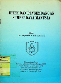 IPTEK DAN PENGEMBANGAN SUMBERDAYA MANUSIA