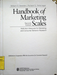 Handbook of Marketing Scales; Multi-Item Measures for Marketing and Consumer Behavior Research, Second Edition