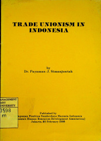 TRADE UNIONISM IN INDONESIA