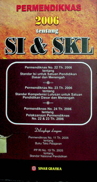 PERMENDIKNAS 2006 tentang SI & SKL