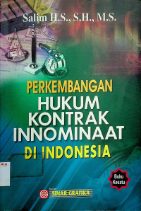 PERKEMBANGAN HUKUM KONTRAK INNOMINAAT DI INDONESIA, Buku Kesatu